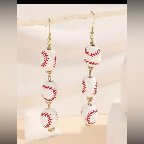 Earrings- Baseball dangle, earrings .These earrings are unique nwt - Picture 3 of 8